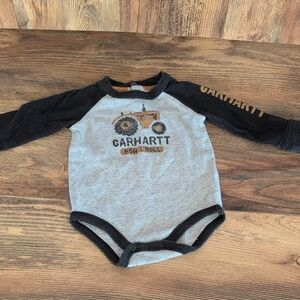 Carhartt Gray and Black Kids One Piece Onesie 9M             M396